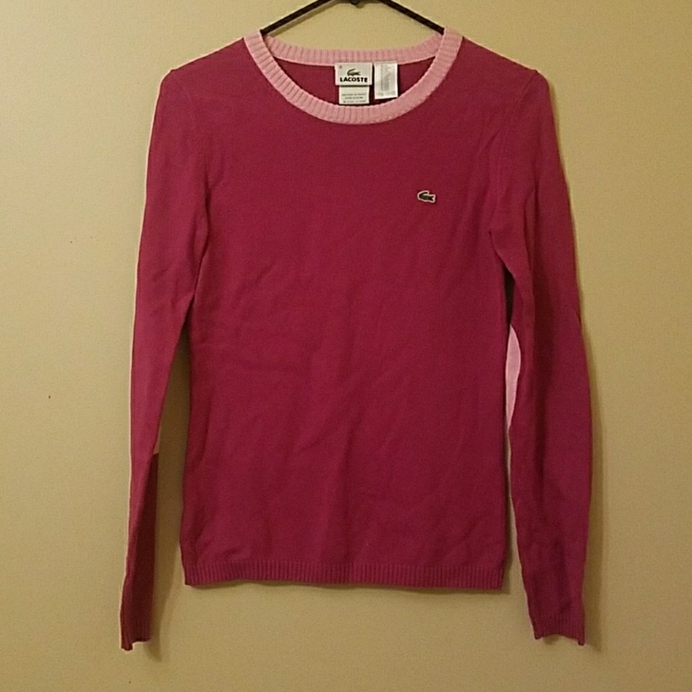 Lacoste long sleeve pink blouse